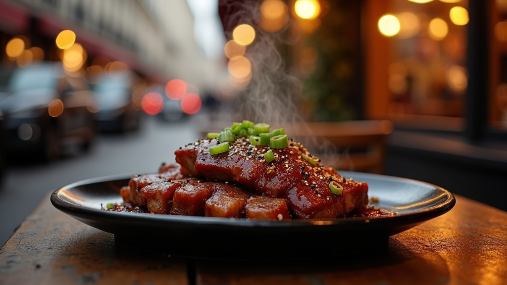 Vue intérieure de la cuisine de Ace Boucherie & Traiteur avec les plats en préparation