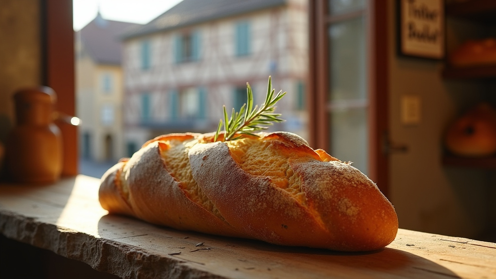 Intérieur chaleureux de la Boulangerie Traiteur Bouillot avec comptoir en bois et rayonnages garnis