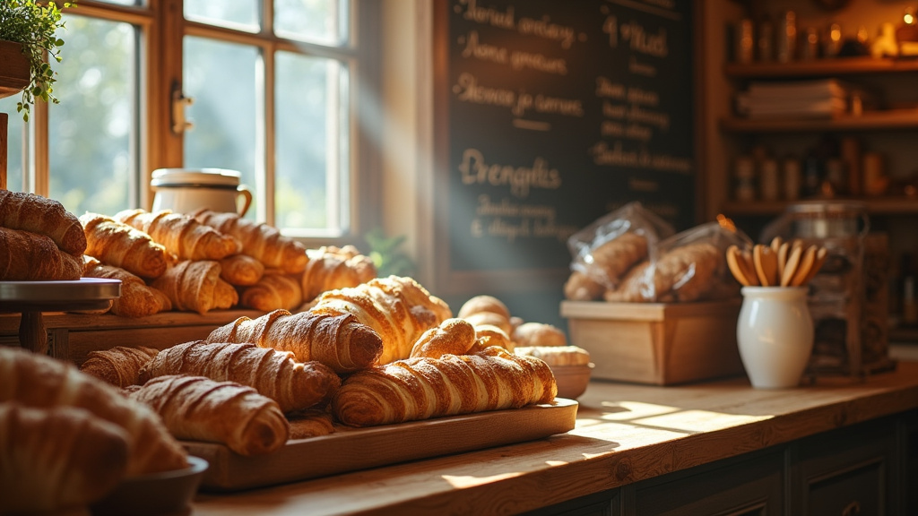 Préparation artisanale de pâtisseries dans l'atelier de la boulangerie