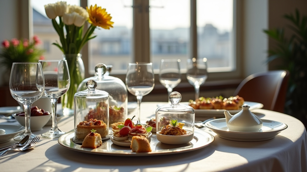 Préparation de plats par un chef traiteur dans une cuisine professionnelle à Paris