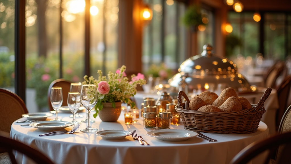 Buffet élaboré servi lors d'un événement professionnel dans un établissement combo