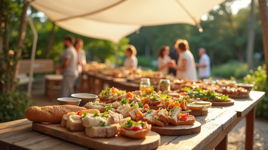 Plateaux repas Flunch Traiteur prêts à être servis lors d'un événement professionnel