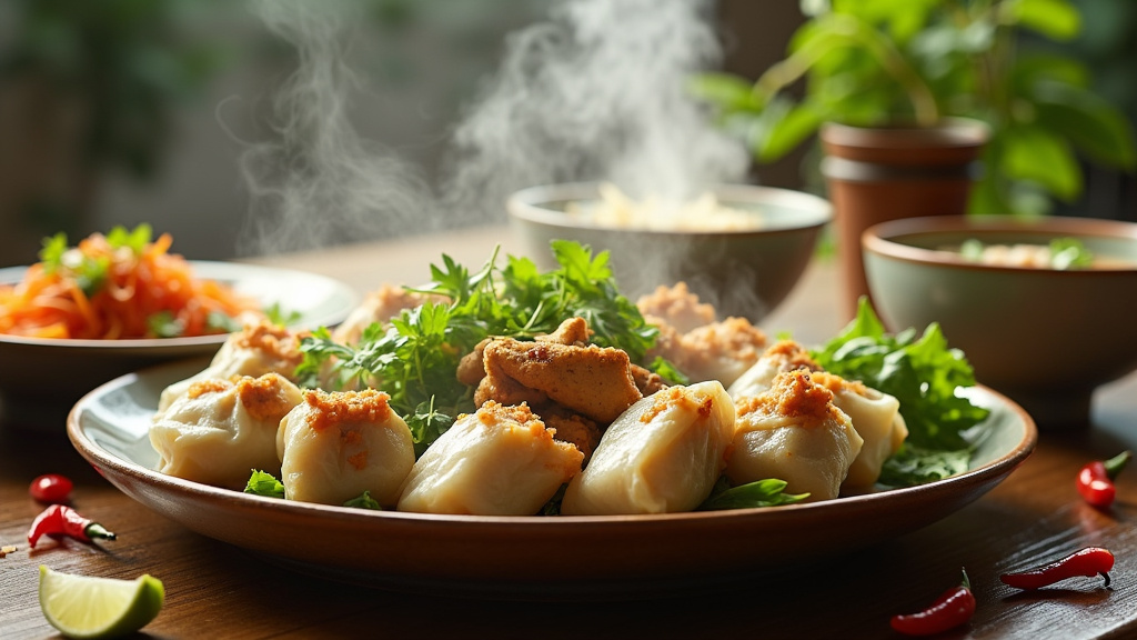 Service élégant lors d'un événement avec plats asiatiques raffinés de Hoa Nam Traiteur