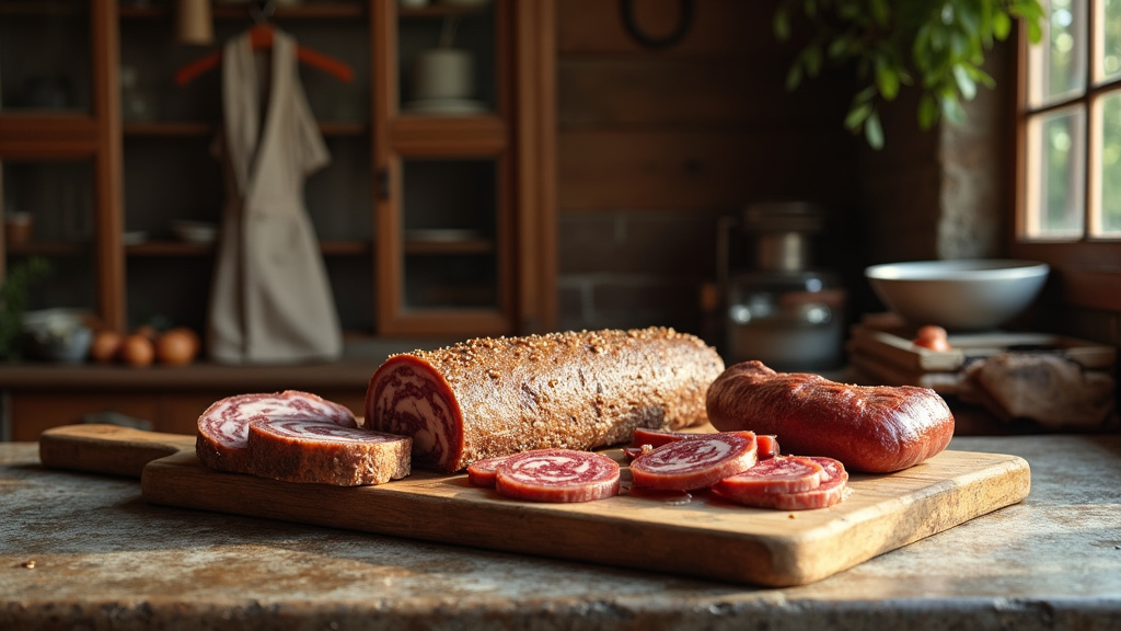 Étalage de produits charcutiers artisanaux de Jauss Traiteur