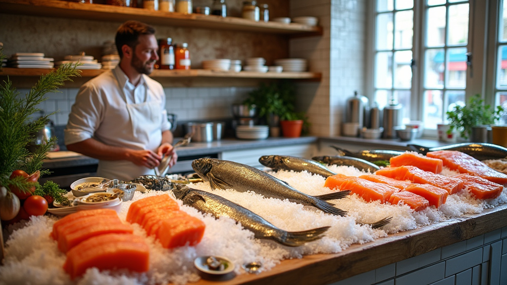 Plateau de fruits de mer garni avec huîtres, homard, langoustines et crevettes