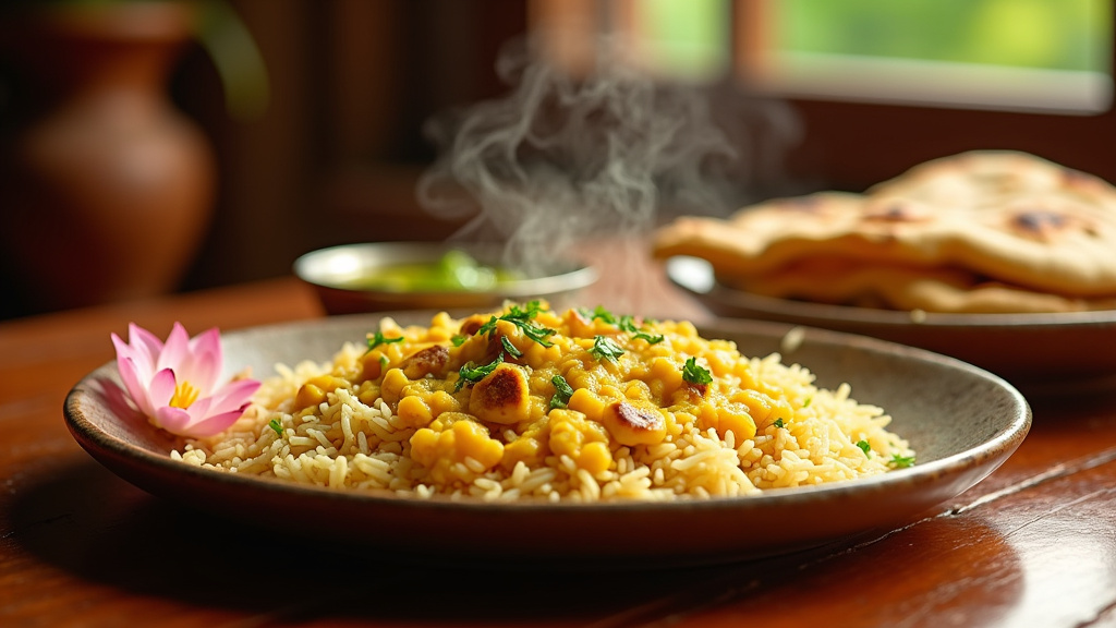 Buffet de traiteur indien élaboré par Station Krishna pour un événement